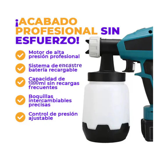 Compresor  de Pintura Portátil con 2 baterías de 288 Volteos