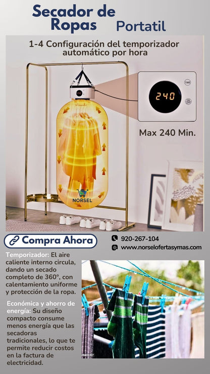 SECADOR DE ROPA PORTÁTIL